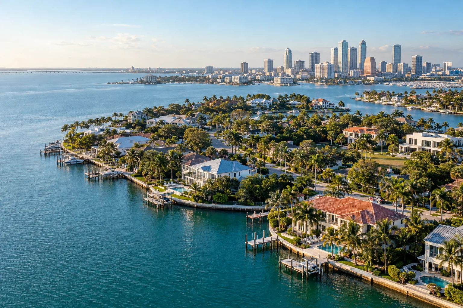 Illustrative coastal neighborhood inspired by Florida