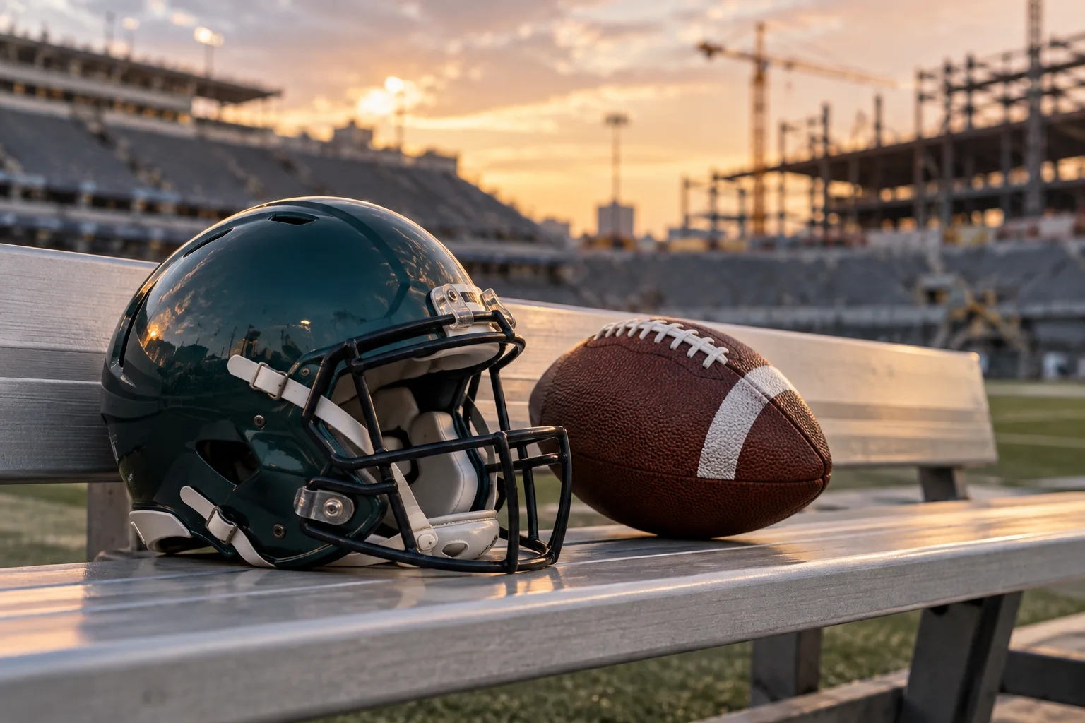 Illustrative football equipment and stadium planning