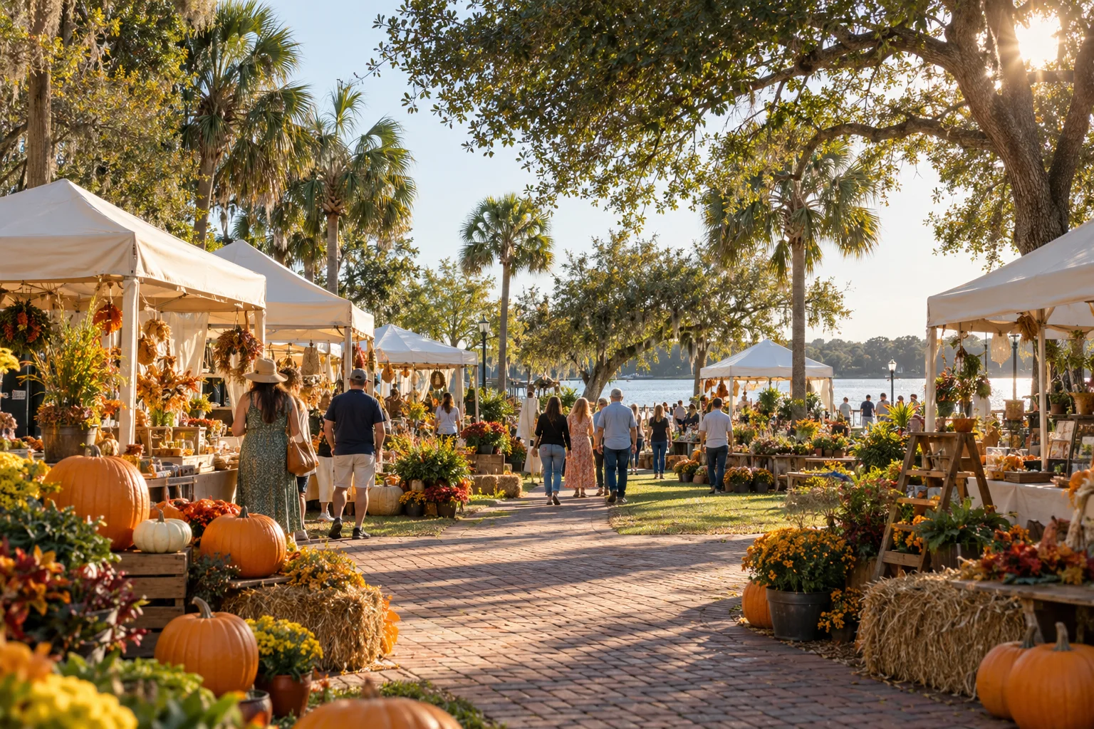 Illustrative autumn community market